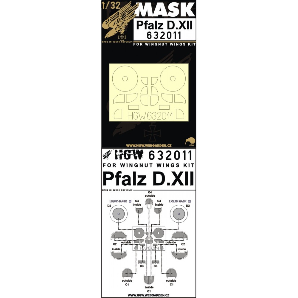 1/32 Pfalz D.XII - Masks - Wingnut Wings