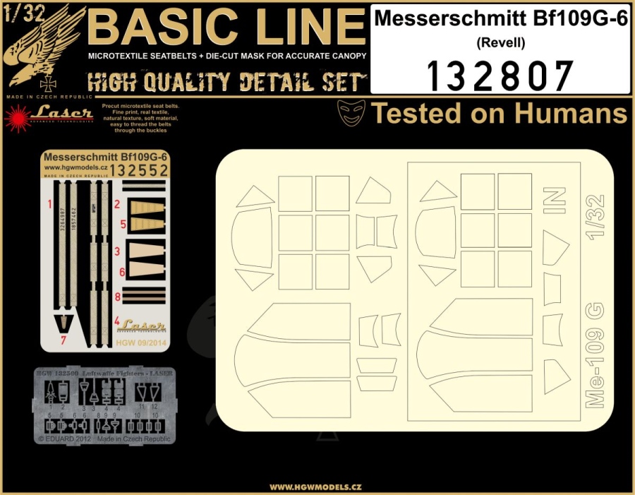 1/32 Messerschmitt Bf 109G-6 - Basic Line - BASIC LINE: seatbelts + masks Revell