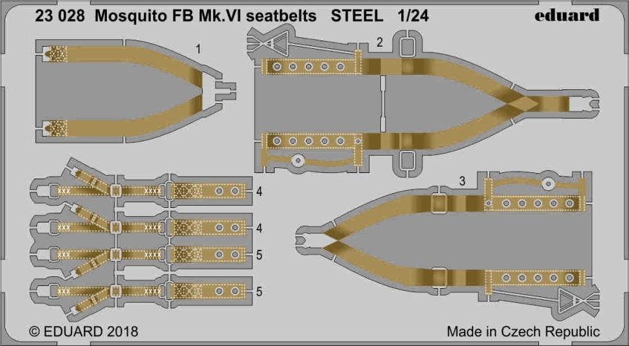 1/24 Mosquito FB Mk.VI seatbelts STEEL for AIRFIX kit