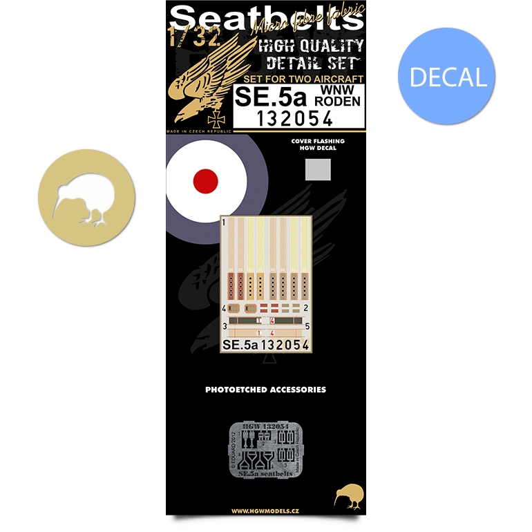 1/32 SE.5a - Fabric Seat Belts  - 2 sets Wingnut Wings, Roden