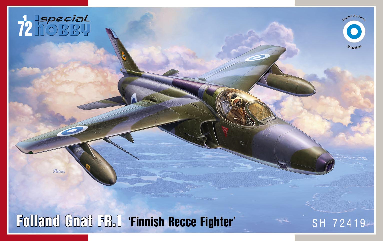 Plastikový model letadla 1/72 Folland Gnat FR.1 Finnish Recce Fighter