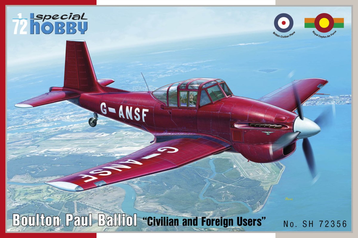 Plastikový model letadla 1/72 Boulton Paul Balliol Civilian and Foreign Use