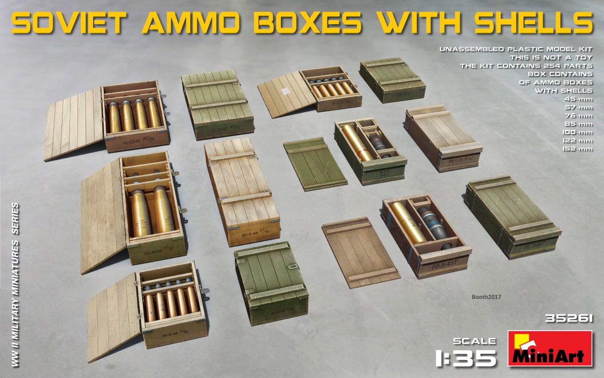 1/35 Soviet Ammo Boxes w/Shells