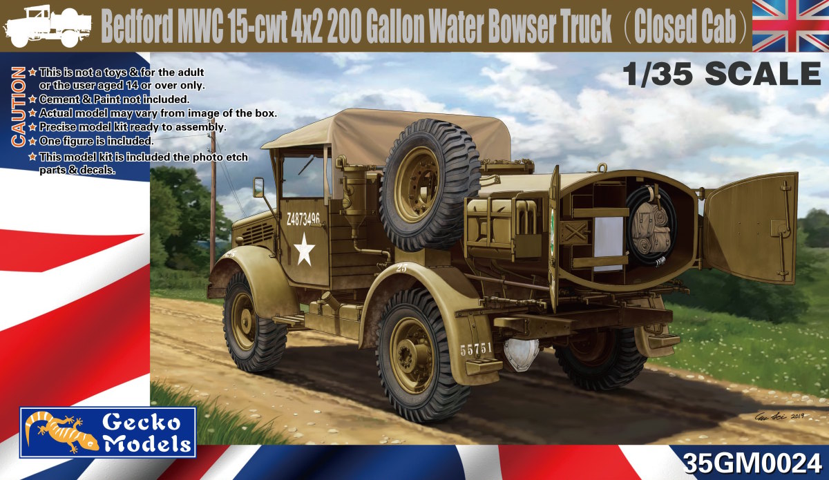 1/35 Bedford MWC 15-cwt 4x2 200 Gallon Water Bowser Truck (Closed Cab)