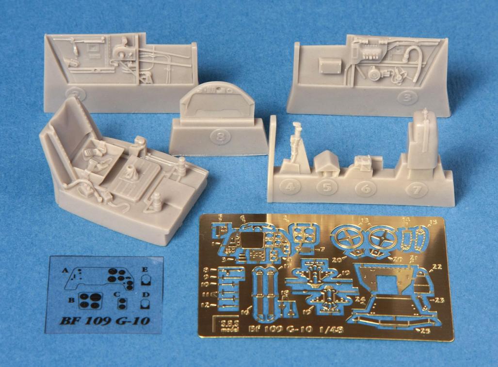 1/48 Bf-109G-10 Cockpit set - Resin + PE for Hasegawa