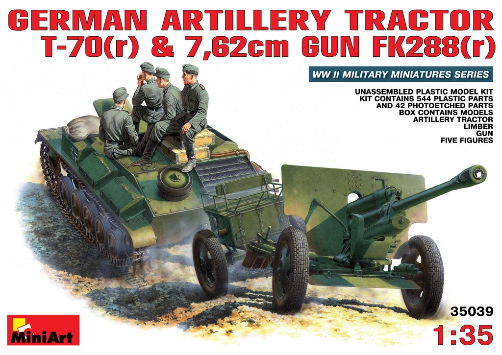 1/35 German Artillery Tractor T-70 (r) & Gun w/Crew