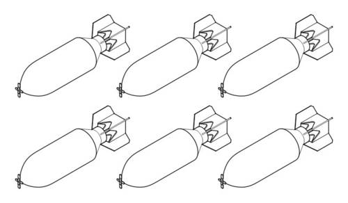 1/72 WWII US General Purpose M44 HE Bombs 1000lb