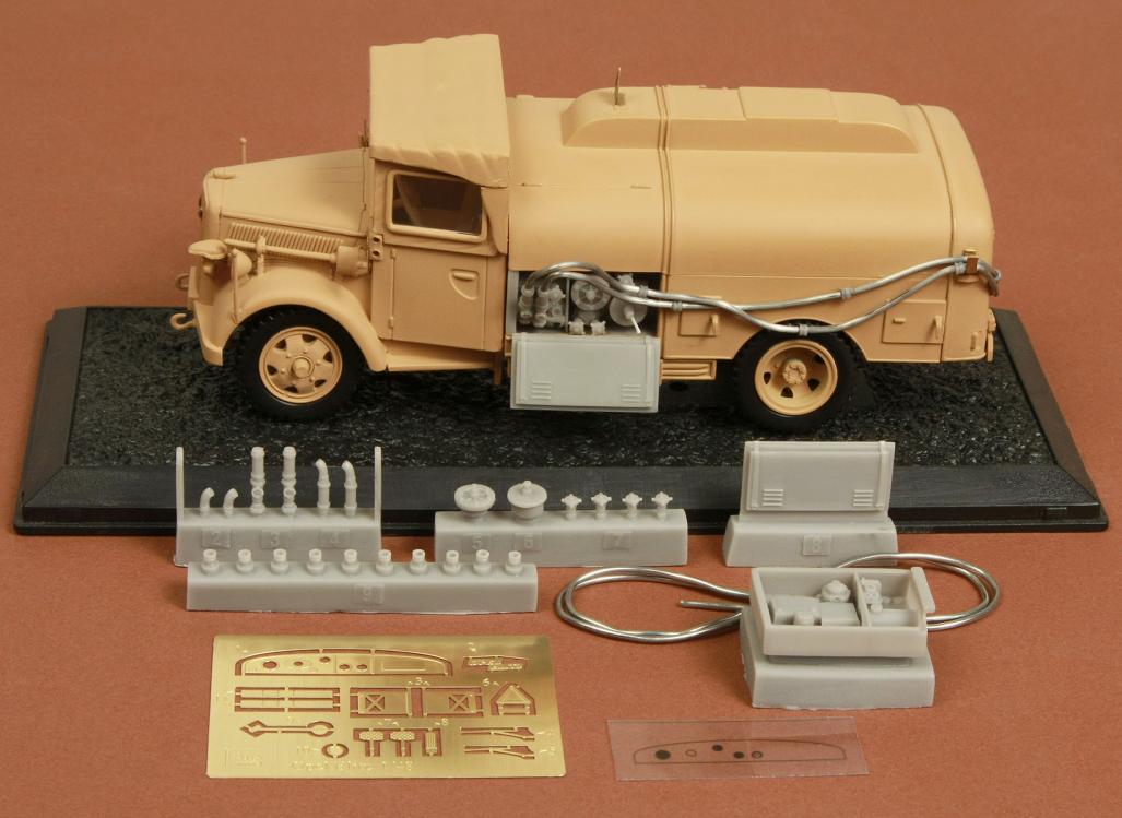 1/48 Kfz.385 Opel Blitz Tankwagen detail set - Resin + PE for Italeri