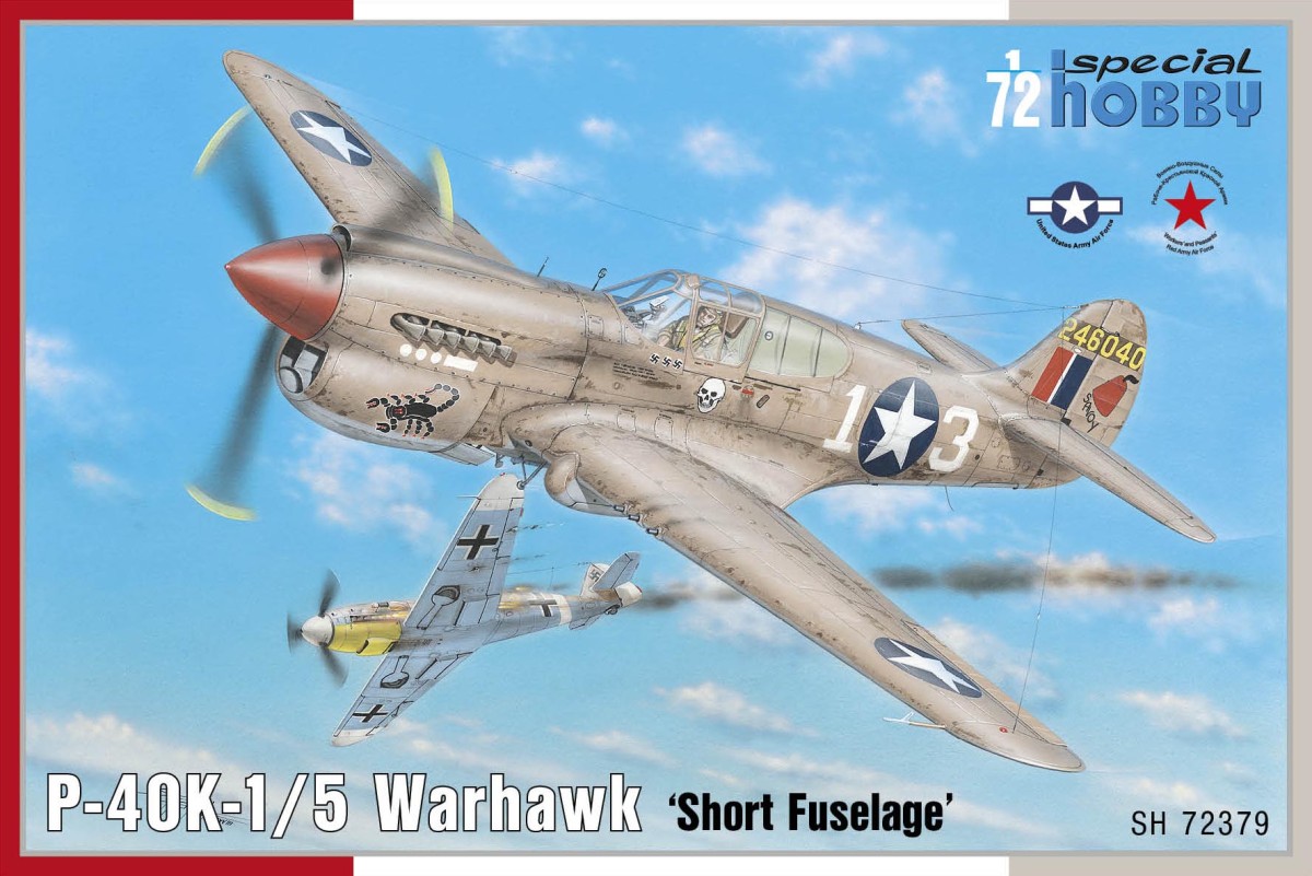 Plastikový model letadla 1/72 P-40K-1/5 Warhawk Short Tail