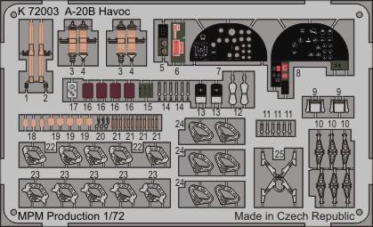 Sada fotoleptů pro plastikový model 1/72 A-20B Havoc