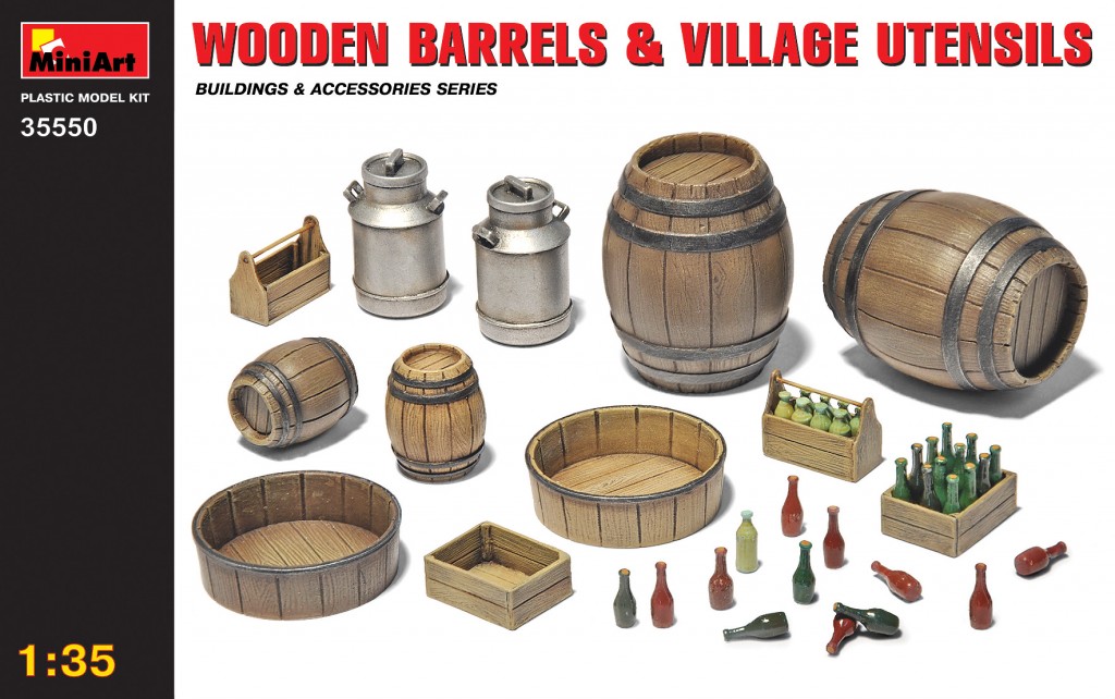 1/35 Wooden Barrels & Village Utensils