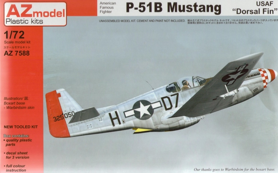 1/72 P-51B Mustang Dorsal Fin USSAF