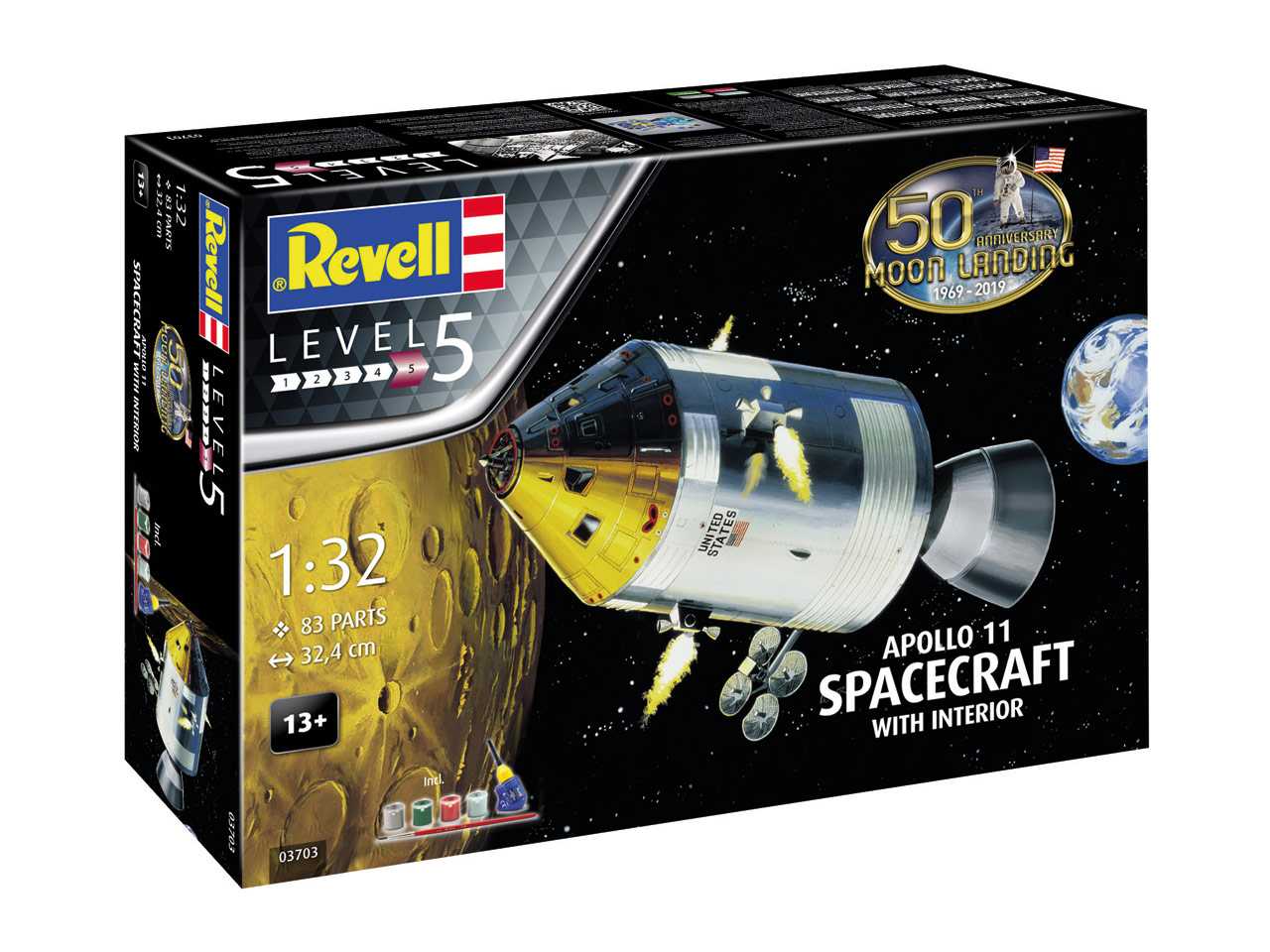 Gift-Set 03703 - Apollo 11 Spacecraft with Interior (50 Years Moon Landing) (1:32)