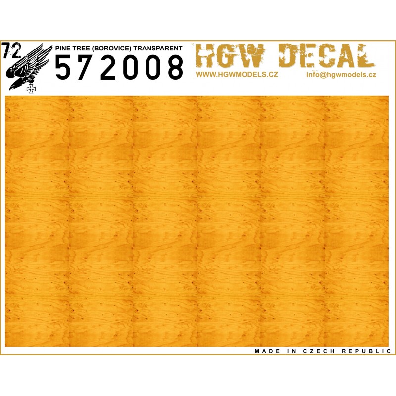 1/72 Pine Tree - Yellow - Decals Wood Grain - transparent sheet: A5