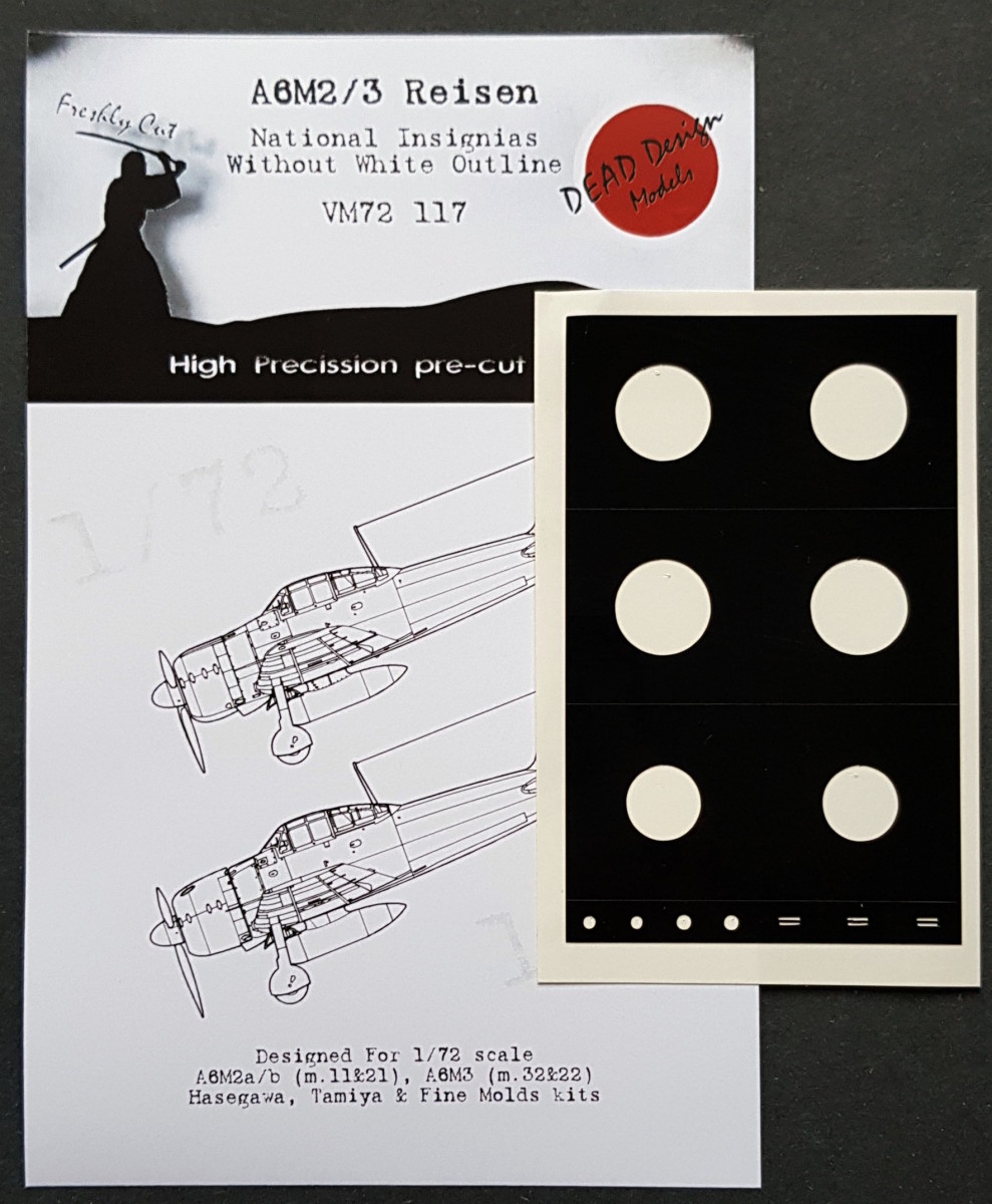 1/72 A6M1/2/3 Nat. Ins. w/o white outline  - Masks for HAS/TAM kit