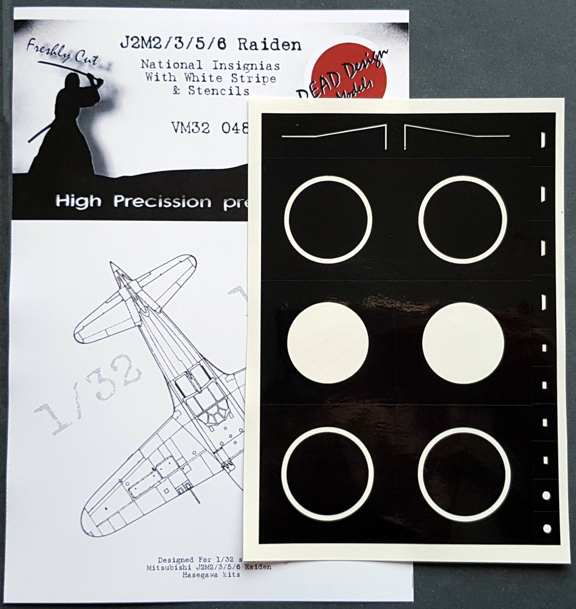 1/32 J2M3 Raiden Nat. Insignias - Masks for HAS kit