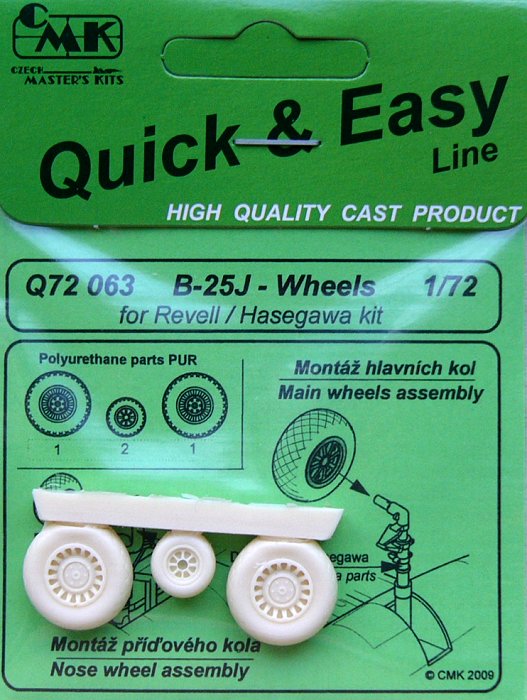 1/72 B-25 Mitchell wheels for HAS/Rev kit