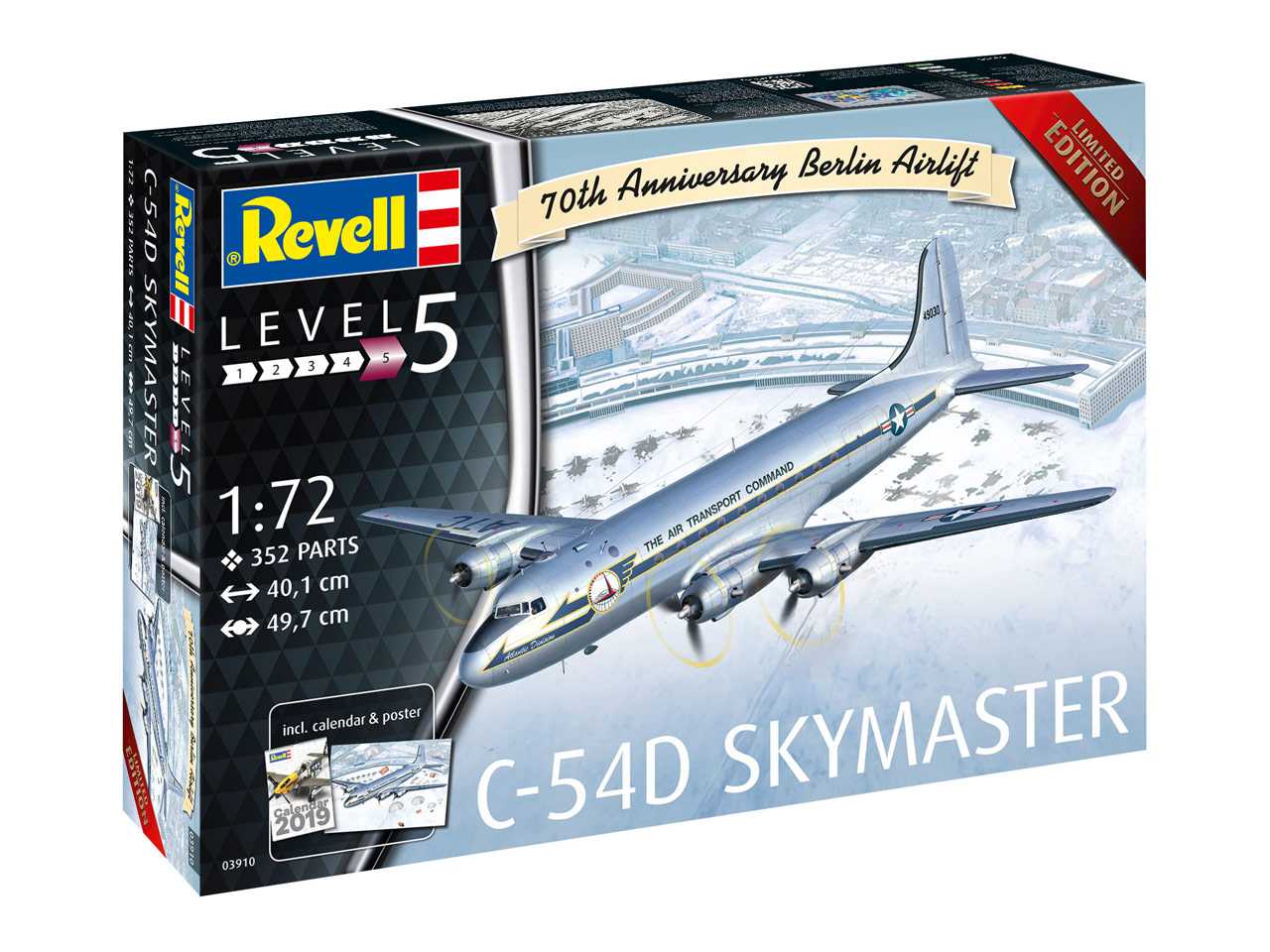 Plastic ModelKit letadlo Limited Edition 03910 - C-54D Skymaster 70th Anniversary Berlin Airlift (1: