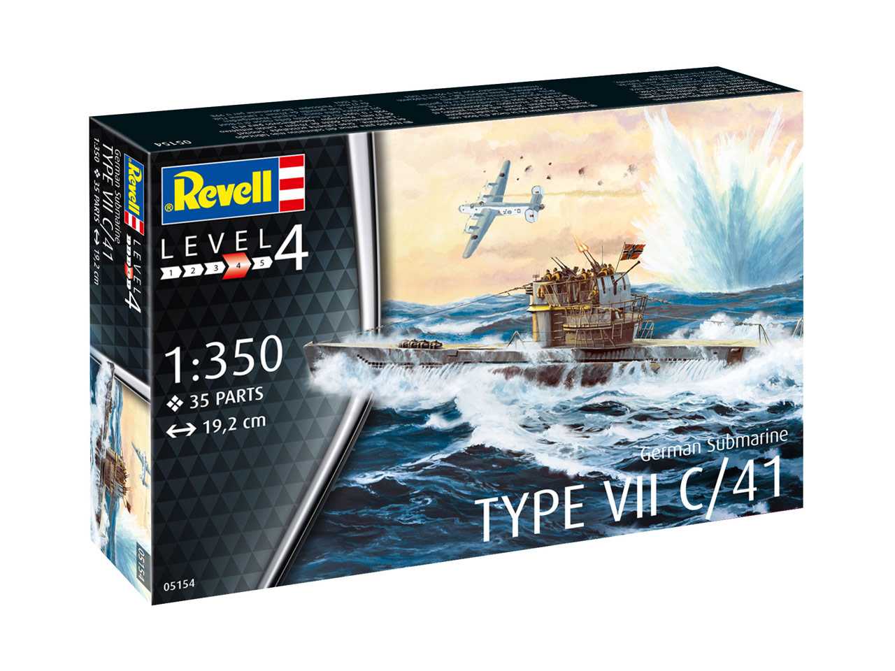 Plastic ModelKit ponorka 05154 - German Submarine Type VII C/41 (1:350)