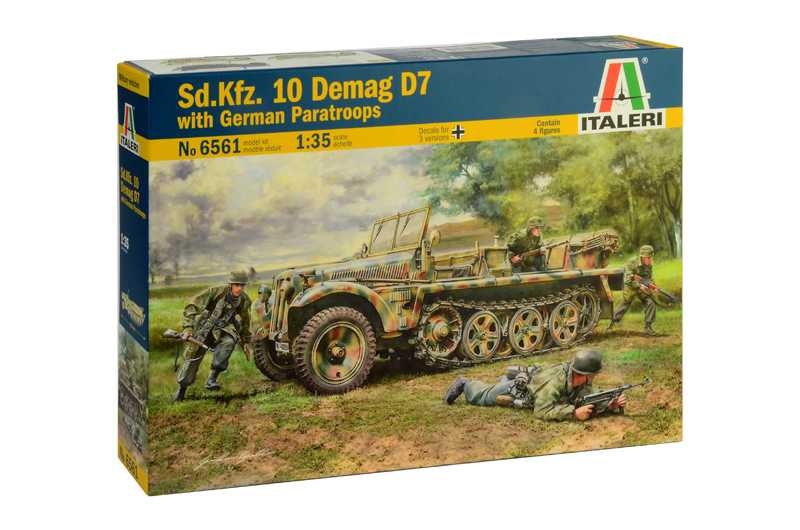 Model Kit military 6561 - Sd. Kfz. 10 Demag D7 with German Paratroops (1:35)