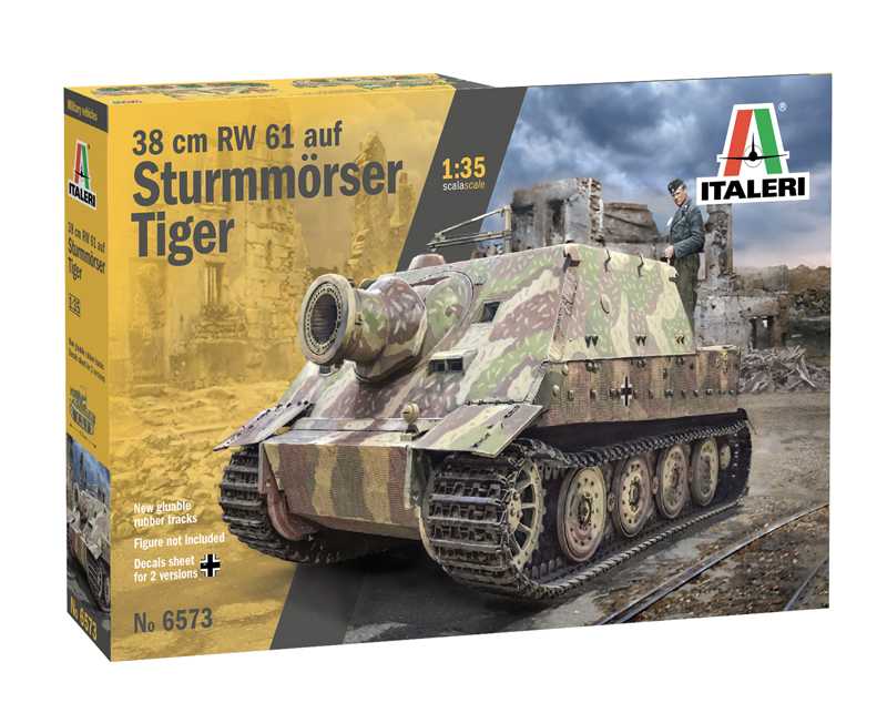 Model Kit military 6573 - 38 cm RW 61 auf STURMMORSER TIGER (1:35)