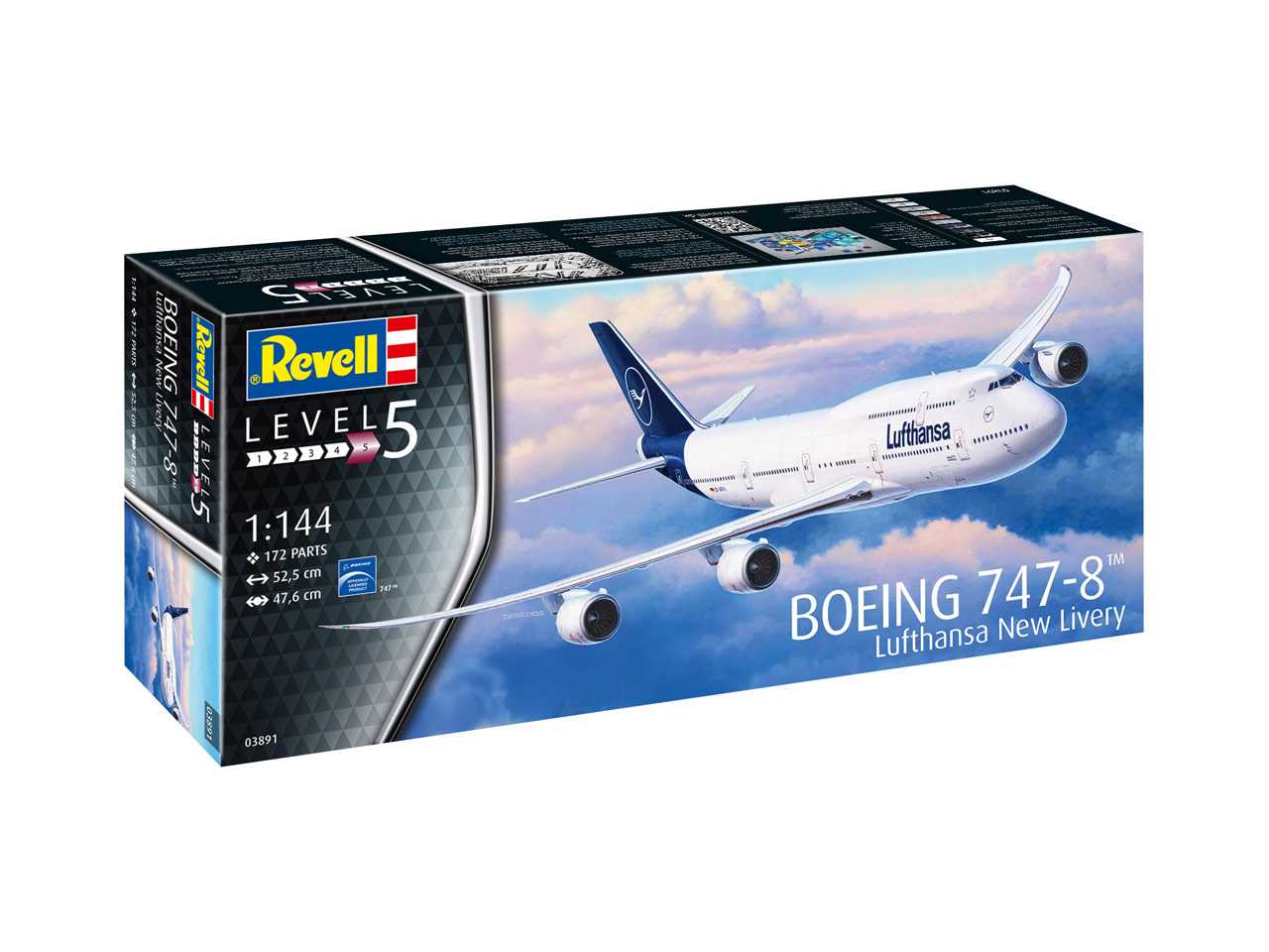 Plastic ModelKit letadlo 03891 - Boeing 747-8 Lufthansa "New Livery" (1:144)