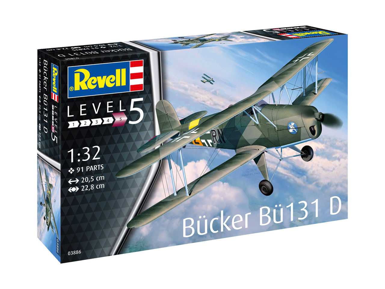 Plastic ModelKit letadlo 03886 - Bücker Bü131 Jungmann (1:32)