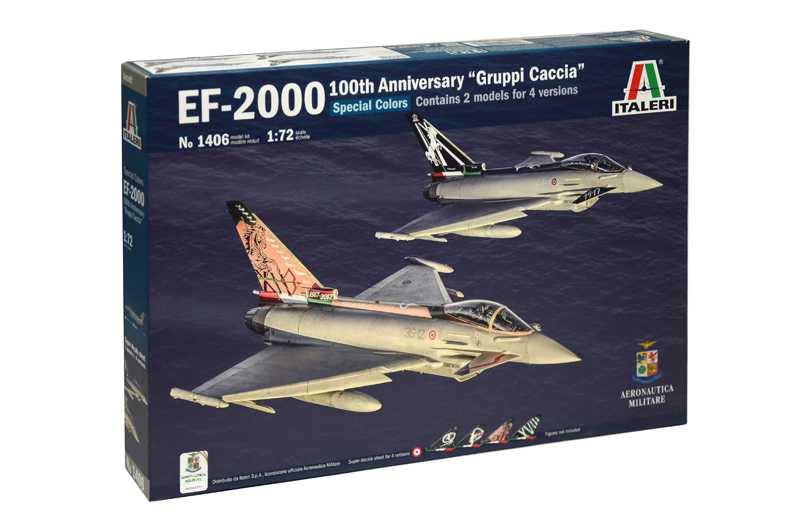 Model Kit letadlo 1406 - EF-2000 100th Anniversary "Gruppi Caccia" Special Colors (1:72)