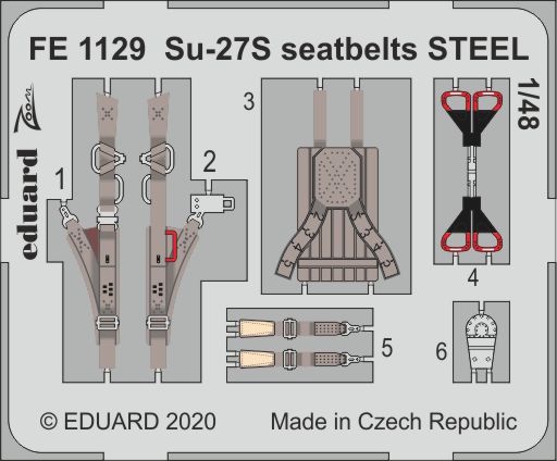 1/48 Su-27S seatbelts STEEL for KITTY HAWK kit