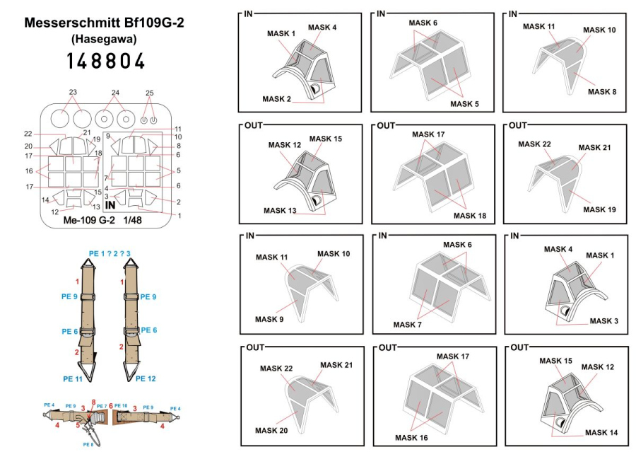 1/48 Albatros D.III / D.V - Microplastic Seat Belts - 2 sets inc. additional PE details Eduard