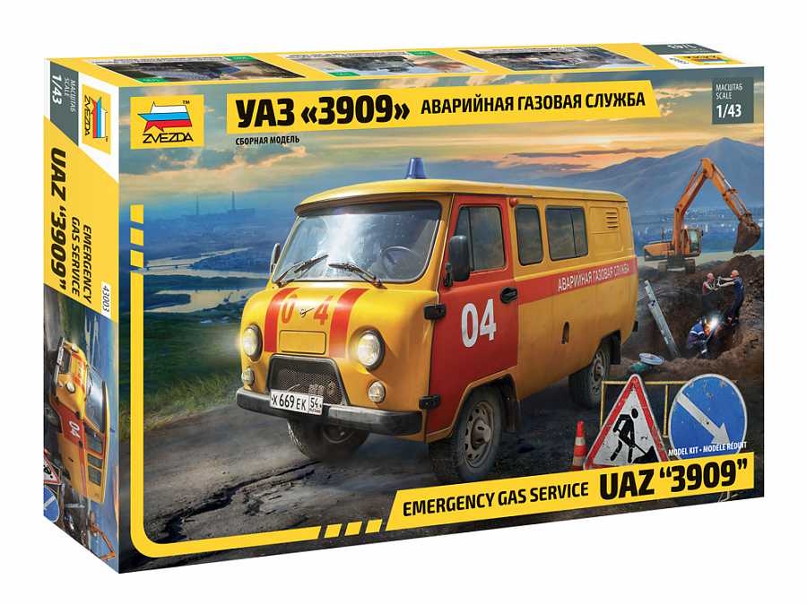 Model Kit auto 43003 – Emergency gas service UAZ "3909" (1:43)