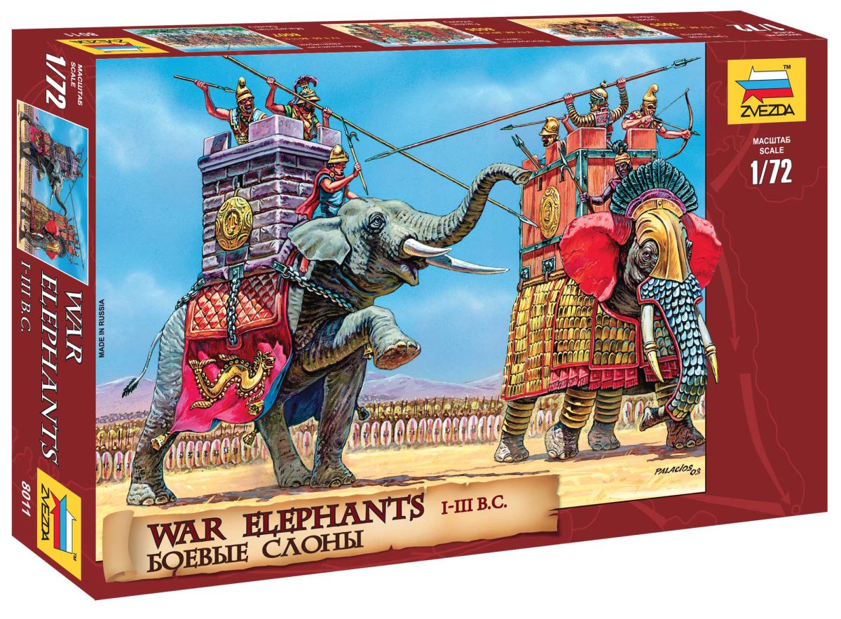 Wargames (AoB) figurky 8011 - War Elephants III-II B. C. (1:72)