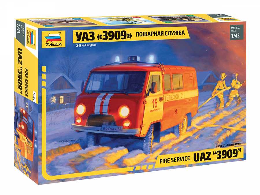 Model Kit auto 43001 - Fire service UAZ "3909" (1:43)