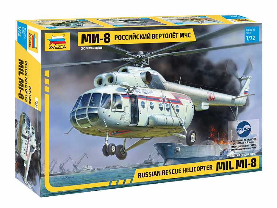 Model Kit vrtulník 7254 - MIL Mi-8 Rescue Helicopter (1:72)