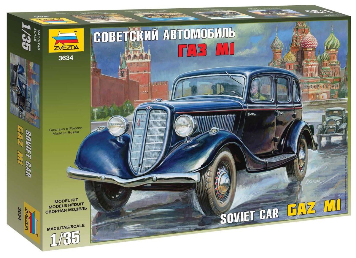 Model Kit military 3634 - GAZ M1 Soviet Car (1:35)