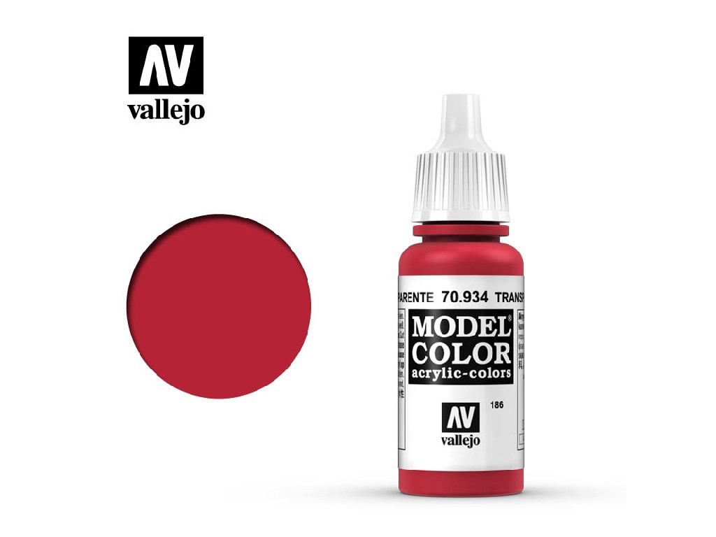 Akrylová barva Vallejo Model Color 70934 Transparent Red (17ml)