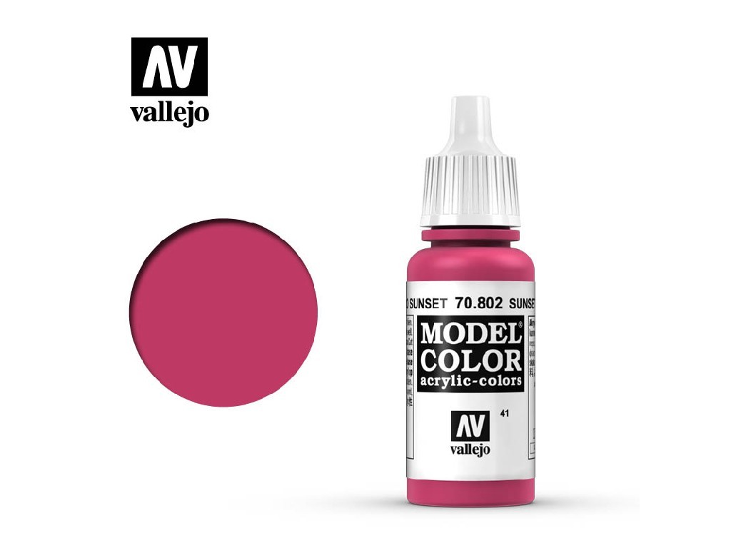 Akrylová barva Vallejo Model Color 70802 Sunset Red (17ml)