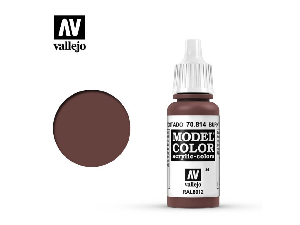 Akrylová barva Vallejo Model Color 70814 Burnt Red (17ml)