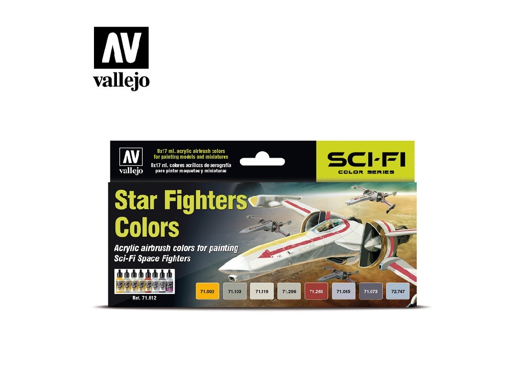 Sada akrylových barev pro Airbrush Vallejo Model Air Set 71612 Star Fighters Colors (8)