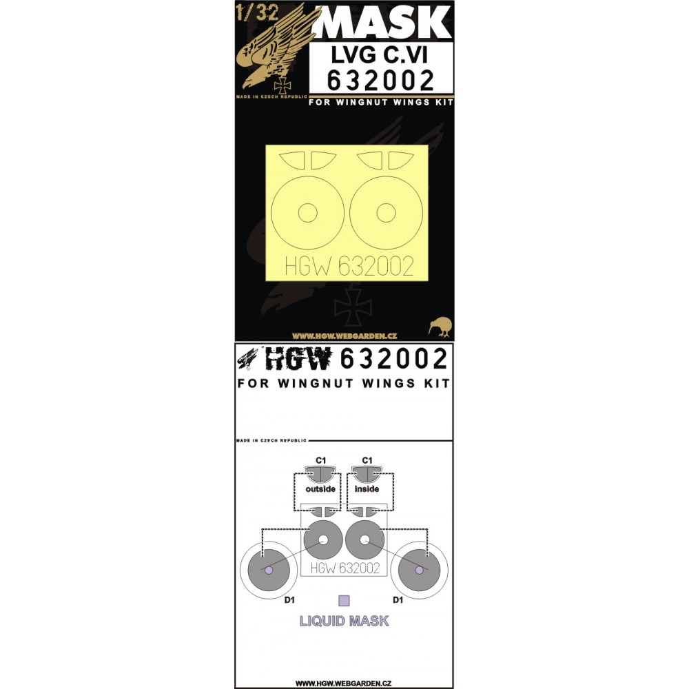 1/32 LVG C.VI - Masks - Wingnut Wings