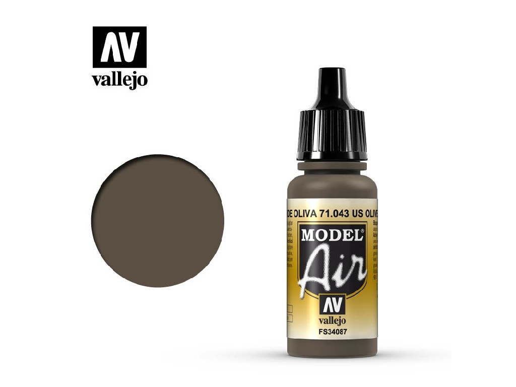 Akrylová barva pro Airbrush Vallejo Model Air 71043 US Olive Drab (17ml)