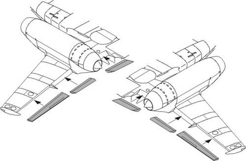 1/72 Messerschmitt M 262A/B wing flaps set for ACA