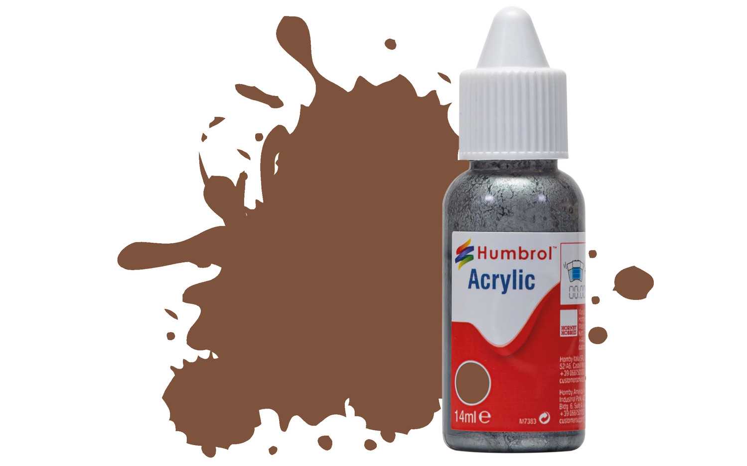 Humbrol barva akryl DB0186 - No 186 Brown - Matt - 14ml