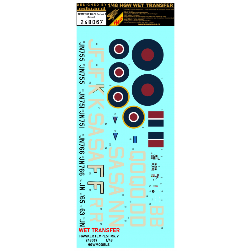 1/48 Hawker Tempest Mk.V. series 1. - Markings