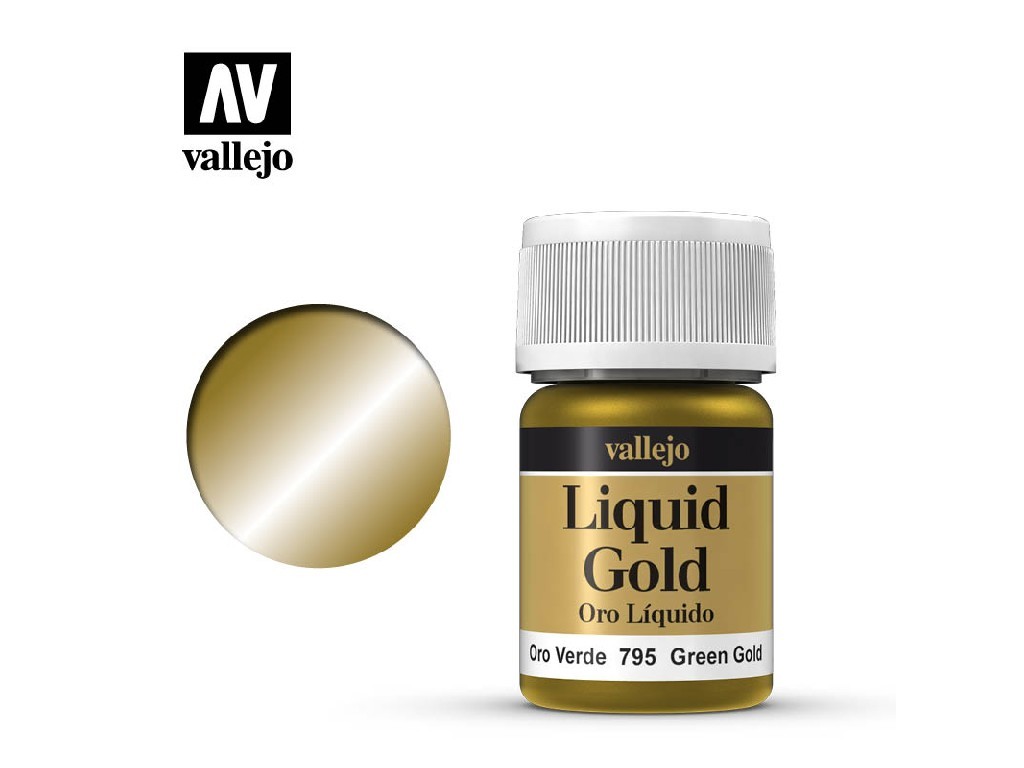 Vallejo Liquid Gold 70795 Green Gold (Alcohol Based) (35ml)