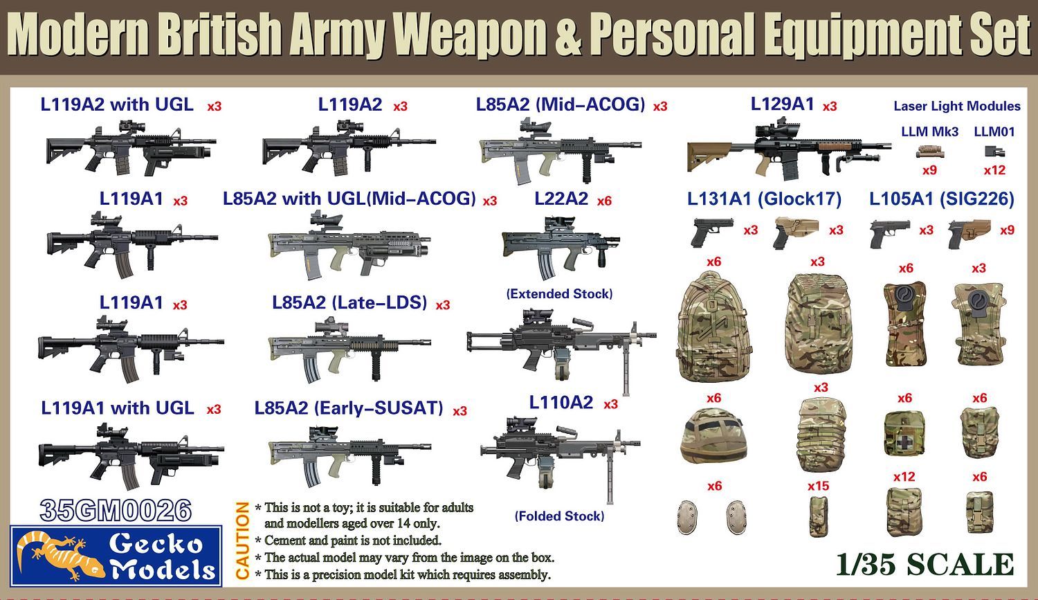 1/35 Modern British Army Weapon & Equipment Set