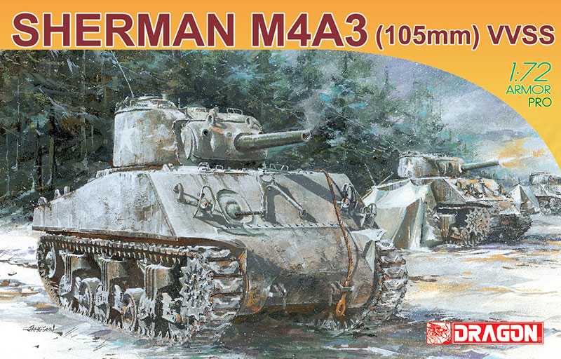 Model Kit tank 7274 - SHERMAN M4A3 105mm (1:72)