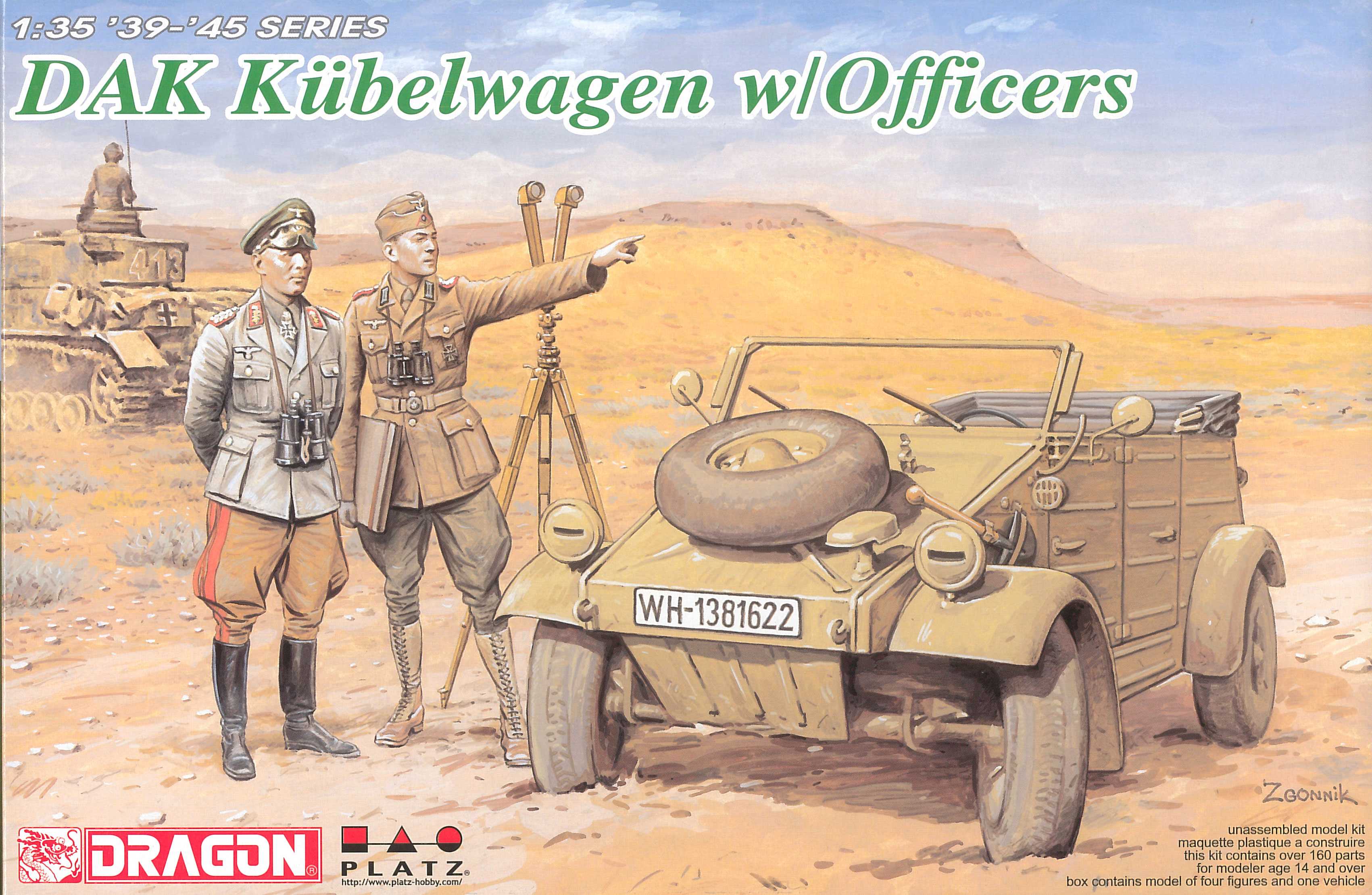 Model Kit military 6364 - DAK KÜBELWAGEN W/OFFICERS (1:35)