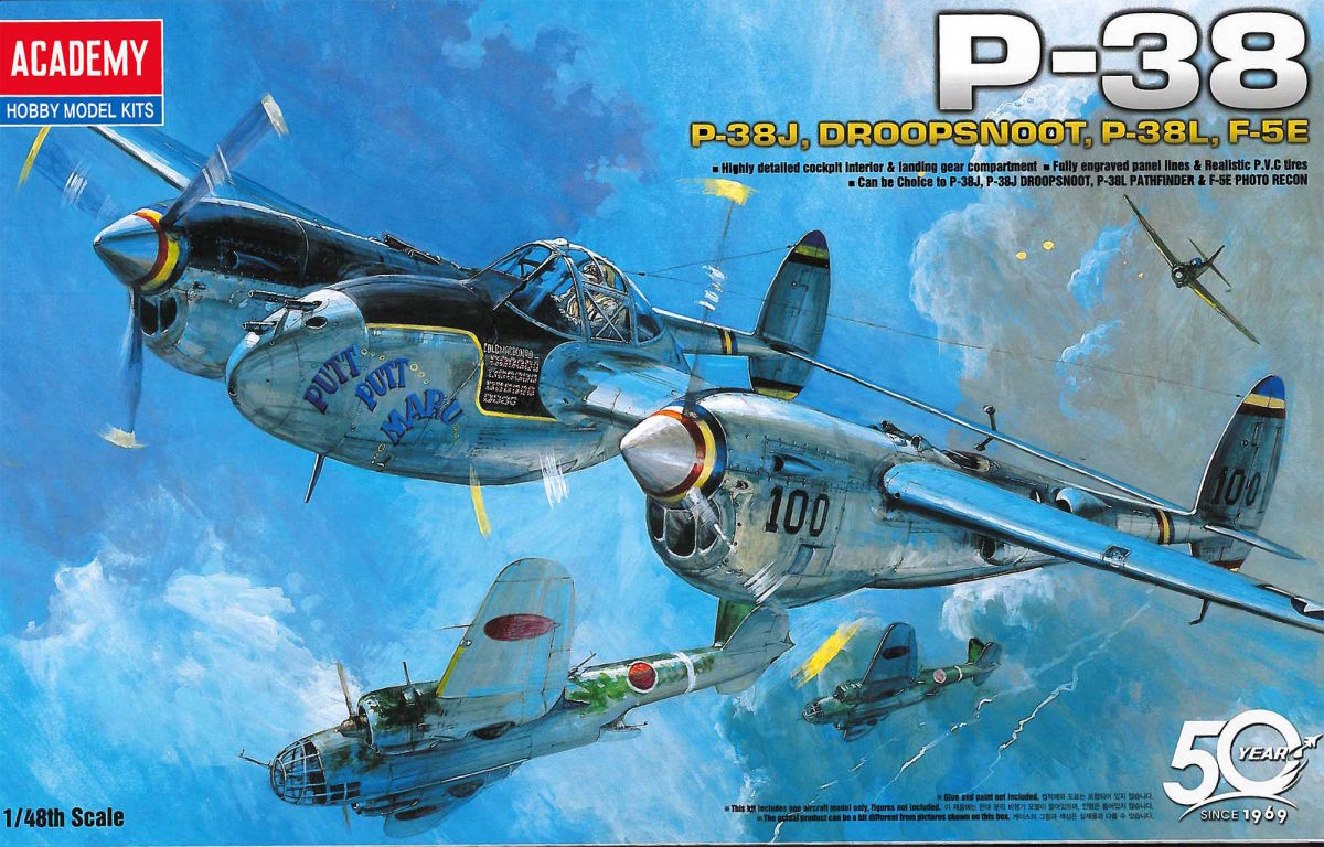 Model Kit letadlo 12282 - P-38 COMBINATION VERSION (1:48)