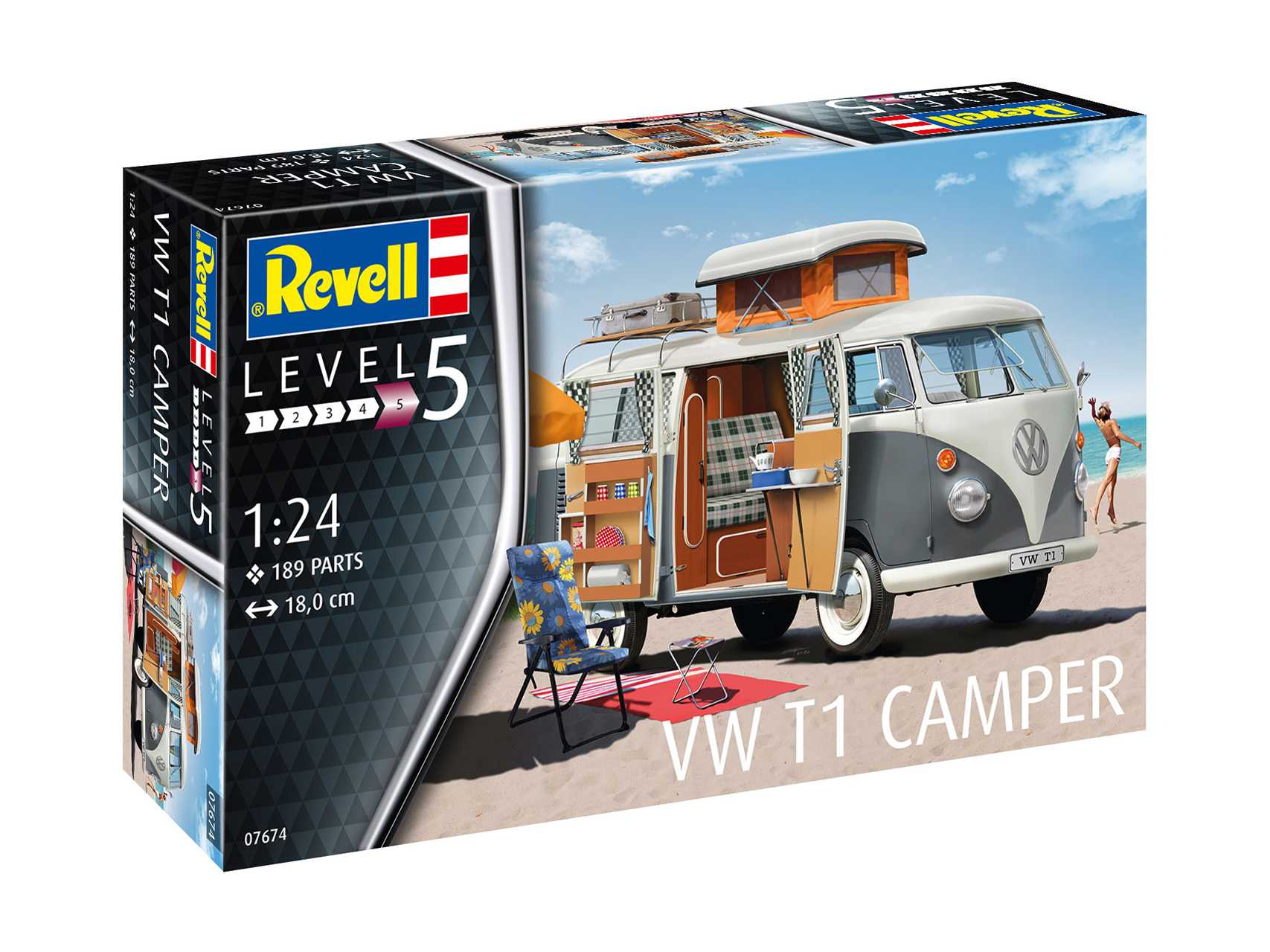 Plastic ModelKit auto 07674 - VW T1 Camper (1:24)